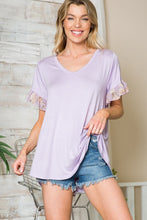 Load image into Gallery viewer, Orange Farm, Black or Lavender Ruffle Sleeve Top, Women&#39;s Apparel, USA 🇺🇸
