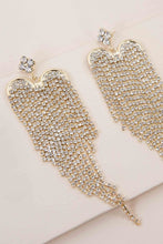 Load image into Gallery viewer, Lovoda Born Jewelers, Heartbreaker Dangle Earrings 4.5&quot; Sterling Silver, Gold Plated
