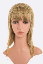 Load image into Gallery viewer, Scalloping Silver Tone Head Chain, Gatsby Cap, Women&#39;s Headgear
