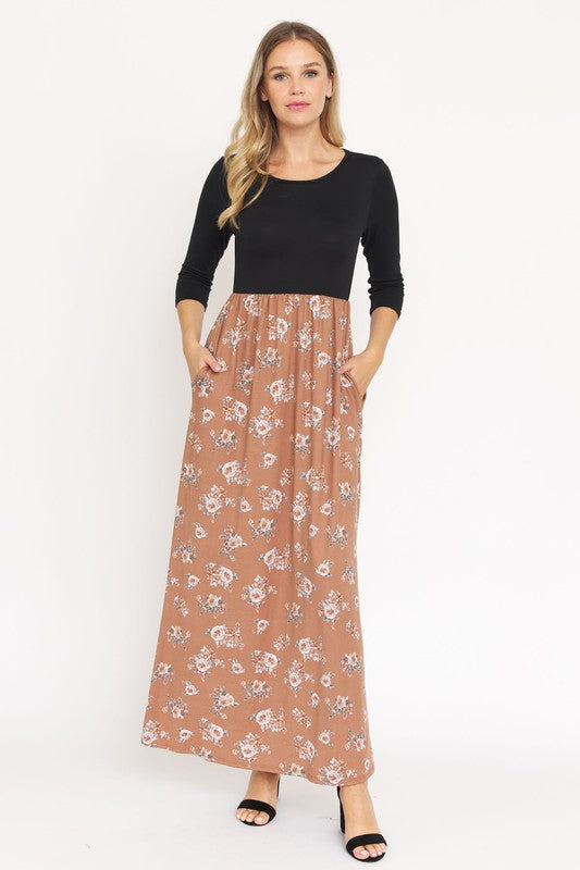 Floral Maxi Dress, Plus USA 🇺🇸  American Made Women's Apparel XL/2XL/3XL