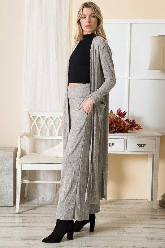 Brushed Rib, Long Cardigan w/Pockets USA 🇺🇸
