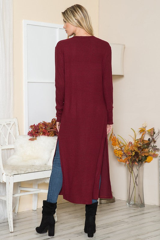 Brushed Rib, Long Cardigan w/Pockets USA 🇺🇸