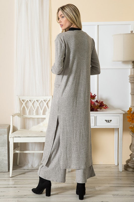 Brushed Rib, Long Cardigan w/Pockets USA 🇺🇸