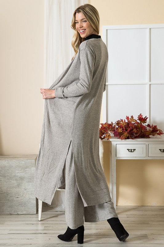 Brushed Rib, Long Cardigan w/Pockets USA 🇺🇸