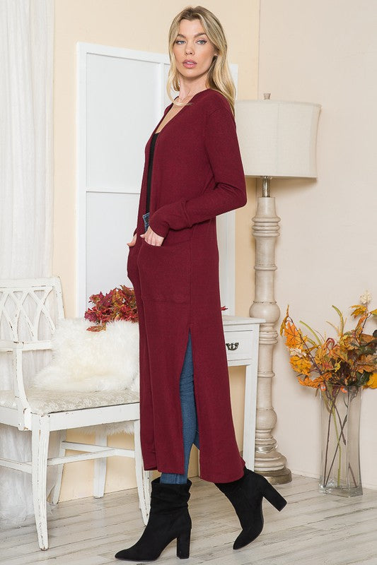Brushed Rib, Long Cardigan w/Pockets USA 🇺🇸