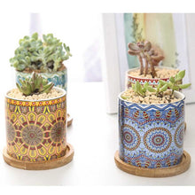 Load image into Gallery viewer, ClaudiaG Collection of Texas, Mandala Planter Set of 4
