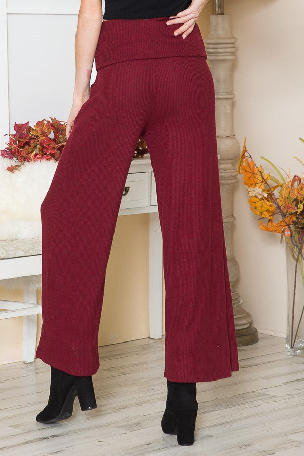 Rib Brush Wide Leg Pants with Pockets USA 🇺🇸