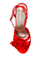 Load image into Gallery viewer, CHAUMET Rose Bow Satin Heeled Sandals Shoes Sizes 5/8/9 Remaining See Colors!
