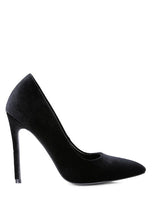 Load image into Gallery viewer, Velvet Stiletto 4.3&quot; Heel Pumps, Color Choices are Black - Burgundy - Grey  Whole Sizes Only!
