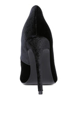 Load image into Gallery viewer, Velvet Stiletto 4.3&quot; Heel Pumps, Color Choices are Black - Burgundy - Grey  Whole Sizes Only!
