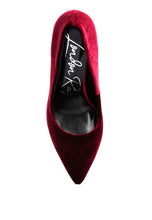 Load image into Gallery viewer, Velvet Stiletto 4.3&quot; Heel Pumps, Color Choices are Black - Burgundy - Grey  Whole Sizes Only!
