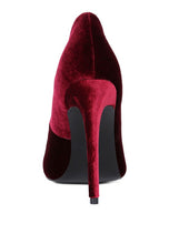 Load image into Gallery viewer, Velvet Stiletto 4.3&quot; Heel Pumps, Color Choices are Black - Burgundy - Grey  Whole Sizes Only!
