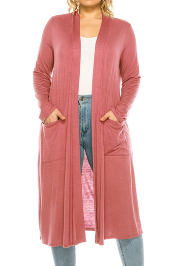 Moa Collection Plus Size, Solid Duster Cardigan XL/2XL/3XL   USA 🇺🇸