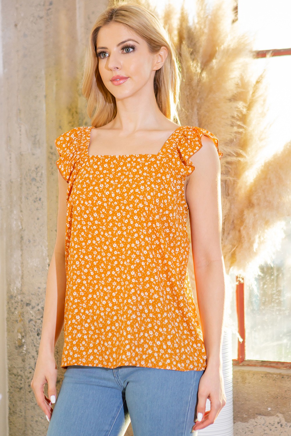 Woven Ruffle Sleeve Top USA 🇺🇸 See Both Colors
