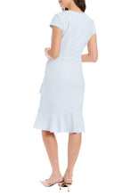 Load image into Gallery viewer, London Times Light Blue Ruffled Day Dress [SM/MED/LG(14&amp;16)] Sizes Women&#39;s Casual &amp; Office, Daytime Apparel
