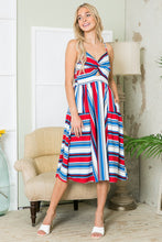 Load image into Gallery viewer, A Returning Favorite! Summer Cut Out Stripe Day Dress w/Pockets USA 🇺🇸
