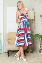 Load image into Gallery viewer, A Returning Favorite! Summer Cut Out Stripe Day Dress w/Pockets USA 🇺🇸
