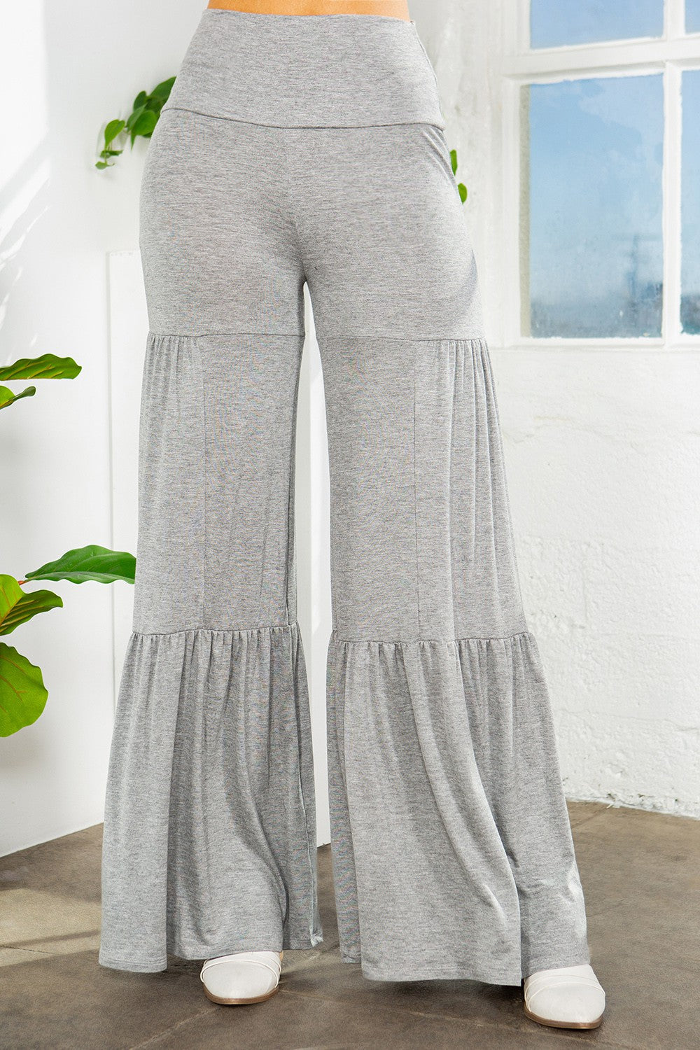 Tiered Ruffle High Waisted Wide Leg Pants USA 🇺🇸