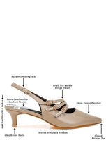 Load image into Gallery viewer, Kanebei Triple Strap Slingback Sandals SEE COLORS!  Whole Sizes Only
