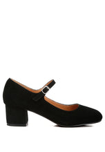 Load image into Gallery viewer, Dallin Suede Block Heel Shoes - Mary Janes
