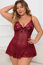 Load image into Gallery viewer, Lace &amp; Spaghetti Strap BabyDoll XL/2XL/3XL Women&#39;s Lingerie Black or Wine
