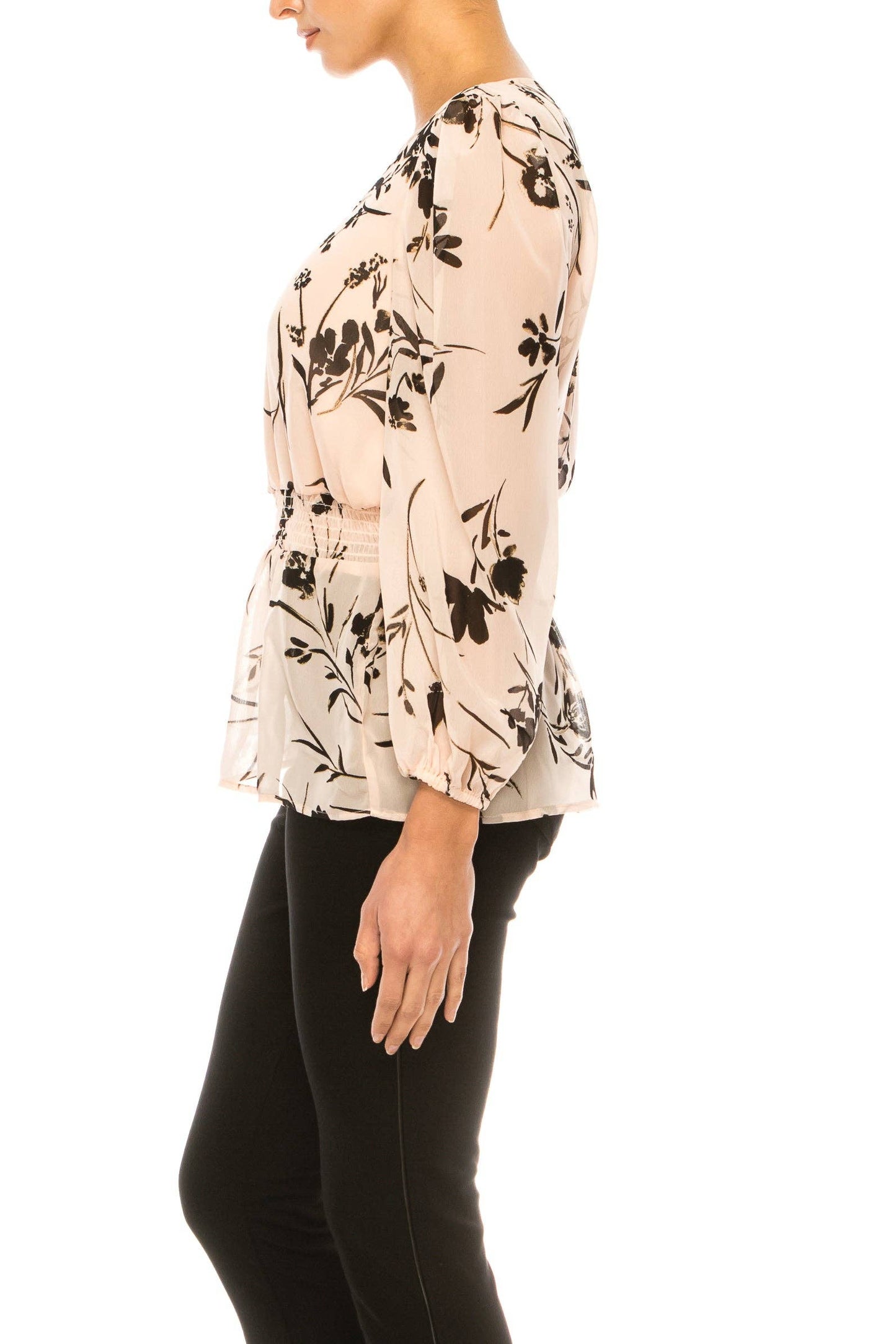 Zac & Rachel Long Sleeve Smocked Waist Top LAST ONE! Size XL