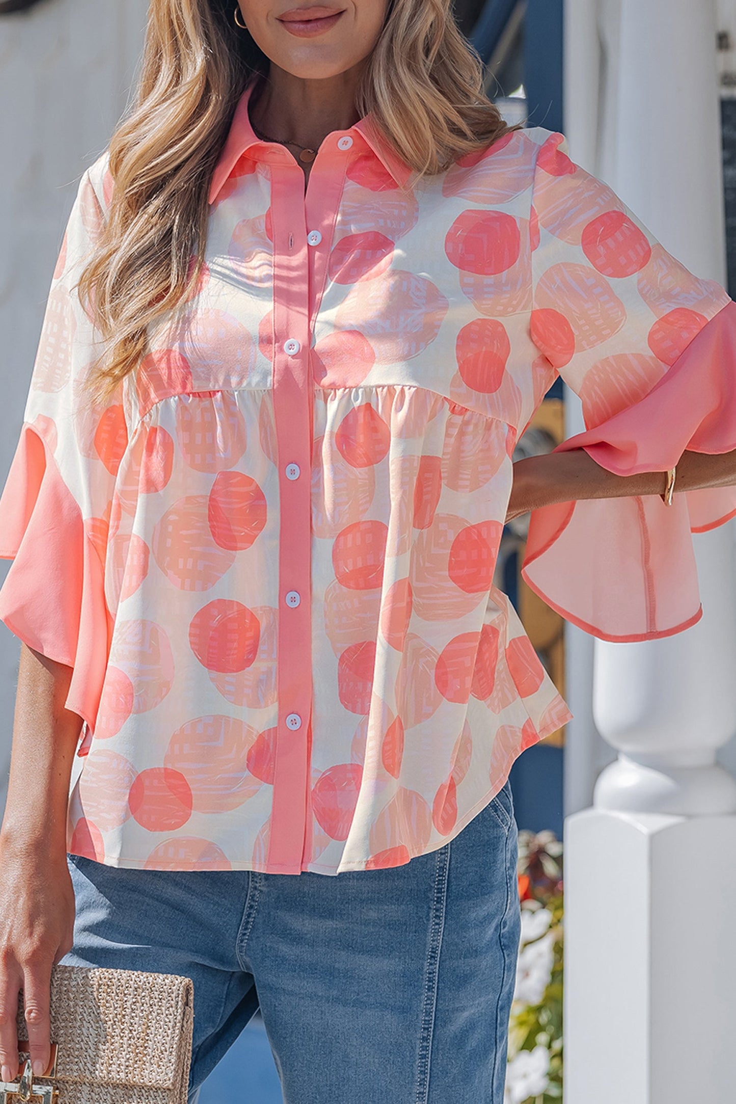 LAST ONES Threaded Pear's Angelica Short Sleeve Babydoll Shirt
