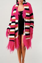 Load image into Gallery viewer, Athina Fuzzy Striped Sweater with Scarf SM/MED/LG Women&#39;s Winter Apparel
