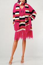 Load image into Gallery viewer, Athina Fuzzy Striped Sweater with Scarf SM/MED/LG Women&#39;s Winter Apparel
