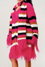 Load image into Gallery viewer, Athina Fuzzy Striped Sweater with Scarf SM/MED/LG Women&#39;s Winter Apparel
