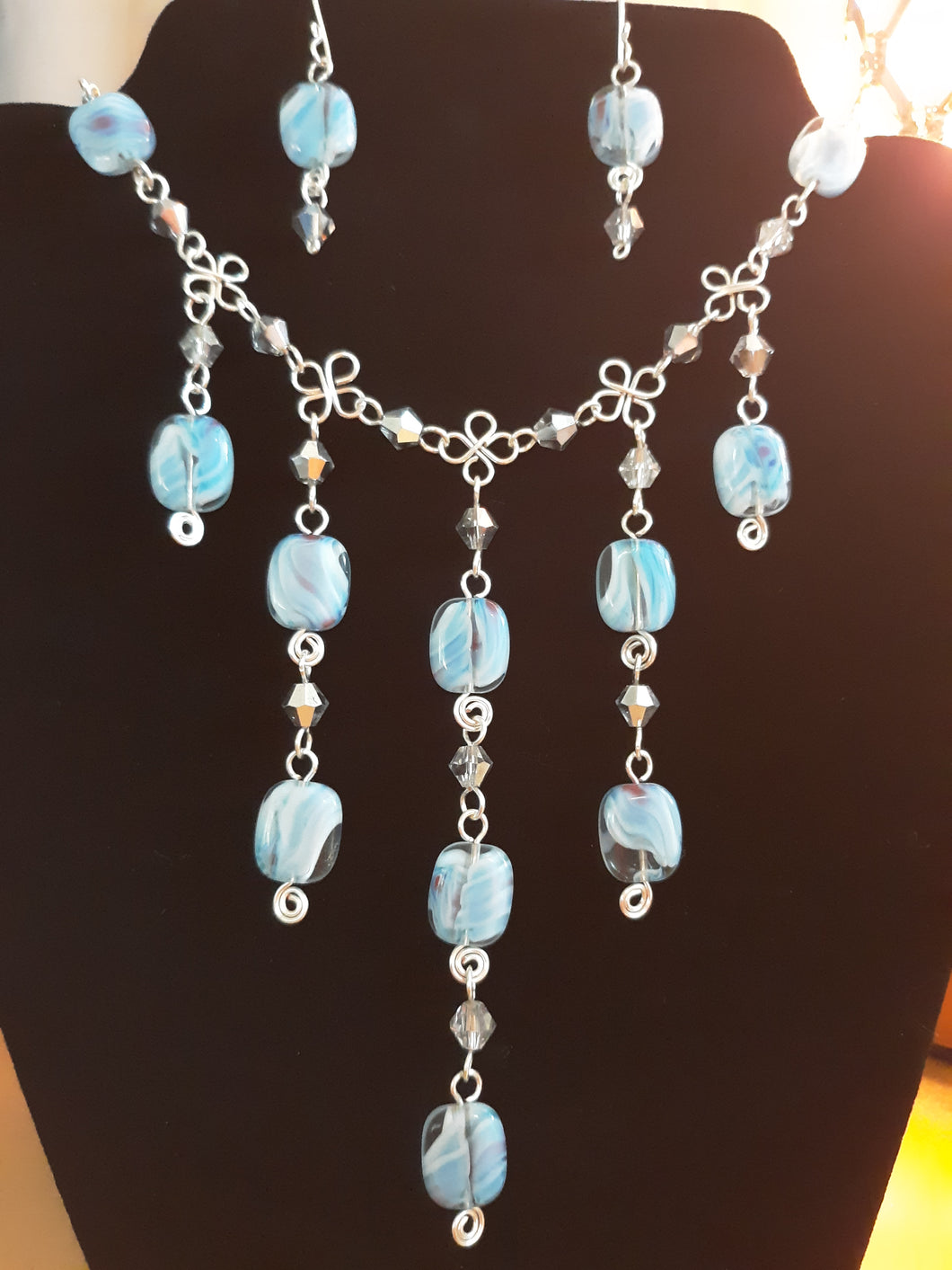 USA Made Cabriza Baby Blue Necklace Set