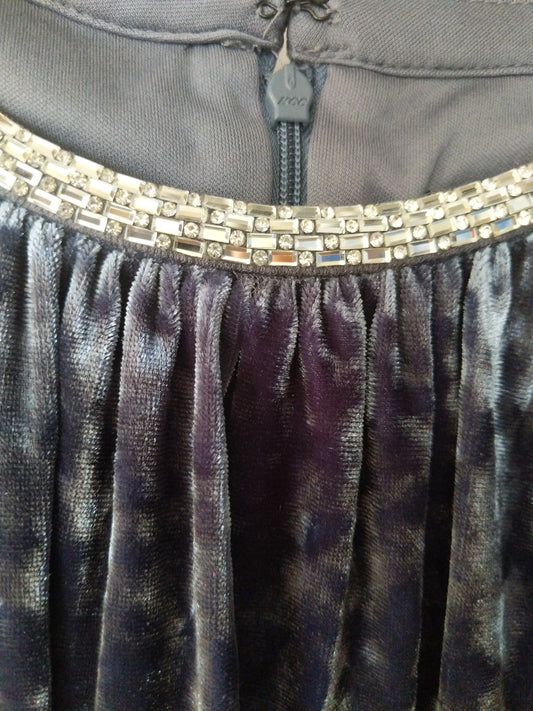 LAST ONE! SIZE LG/14 - RM Richards Velvet Embellished Evening Cape Dress