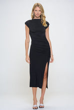 Load image into Gallery viewer, Renee C. Sleeveless Ruched Dress with Slit USA 🇺🇸 SM/MED/LG
