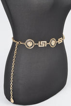 Load image into Gallery viewer, Rhinestone Embellished, Lion&#39;s Iconic Chain Belt Gold or Silver Color Choices Women&#39;s Accessories
