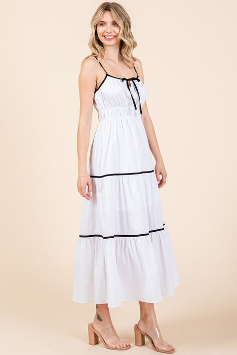 USA 🇺🇸 American Made Full-Figure SIZES XL/2XL/3XL Remaining,  Piping Detailed Midi Sundress