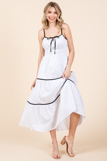 USA 🇺🇸 American Made Full-Figure SIZES XL/2XL/3XL Remaining,  Piping Detailed Midi Sundress