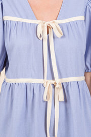 Babydoll Top, Piped w/Bows USA 🇺🇸 XL/2XL/3XL