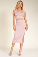 Load image into Gallery viewer, High Waisted Heavy Ribbed Skirt   USA 🇺🇸 Pink or Khaki
