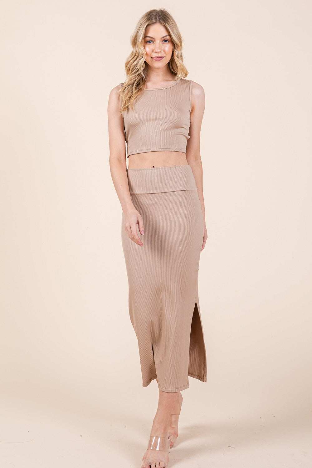 Hi Waisted Heavy Ribbed Skirt USA 🇺🇸