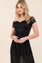 Load image into Gallery viewer, Orange Farm Clothing, Lace Off-Shoulder Chiffon Dress  USA 🇺🇸 Women&#39;s Day Dress SM/MED/LG
