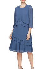 Load image into Gallery viewer, Jeanne Alexander&#39;s Premium Gatsby Chiffon Day Dress TEAL or WEDGEWOOD Sizes 12/14/18 Remaining SELLING FAST!
