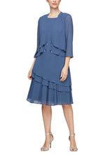Load image into Gallery viewer, Jeanne Alexander&#39;s Premium Gatsby Chiffon Day Dress TEAL or WEDGEWOOD Sizes 12/14/18 Remaining SELLING FAST!
