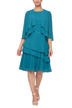 Load image into Gallery viewer, Jeanne Alexander&#39;s Premium Gatsby Chiffon Day Dress TEAL or WEDGEWOOD Sizes 12/14/18 Remaining SELLING FAST!
