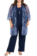 Load image into Gallery viewer, RM Richards 3PC Pants Set, Long Duster Vegas Ready!  Golden OR Peri-Navy MED/LG/XLG AVAILABLE!

