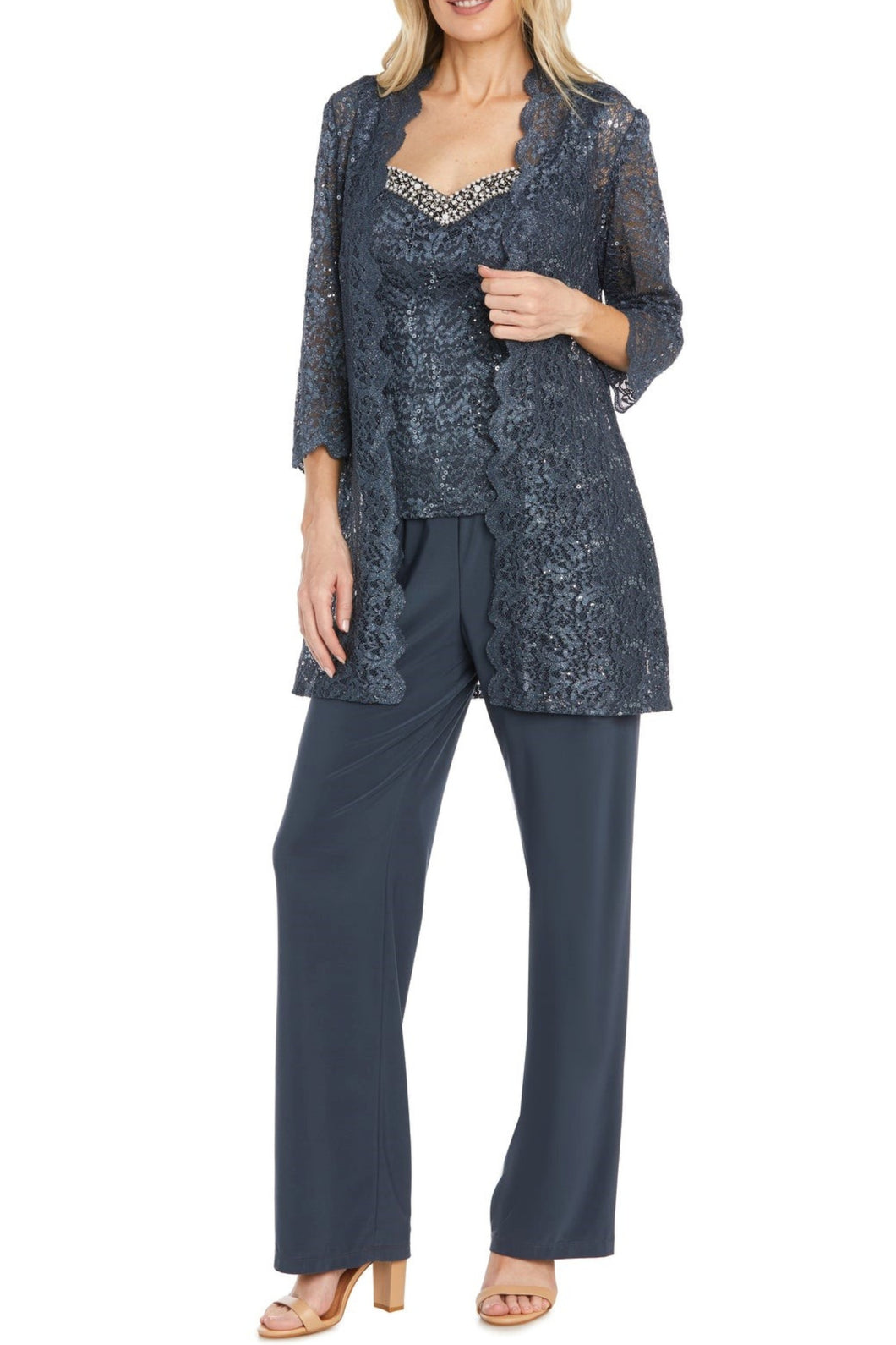 RM Richards Embellished 3PC Pants Suit, Cocktail, Formals, Women's Mother of the Bride