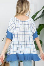 Load image into Gallery viewer, Plaid Ruffle Peasant Top XL/2XL/3XL  USA 🇺🇸
