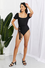 Load image into Gallery viewer, A Marina West Swim Salty Air Puff Sleeve One-Piece in Black
