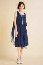 Load image into Gallery viewer, Classic Chiffon Lace Day Dress, Navy or Burnt Orange, Sizes 6, 8, 10

