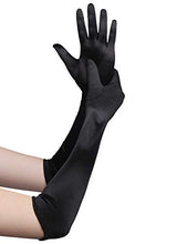 Load image into Gallery viewer, classic long opera satin gloves choose color -black
