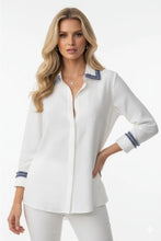 Load image into Gallery viewer, A+Darling Find! Hester &amp; Orchard Collard Button Down Blouse MED/LG/XLG ONLY !
